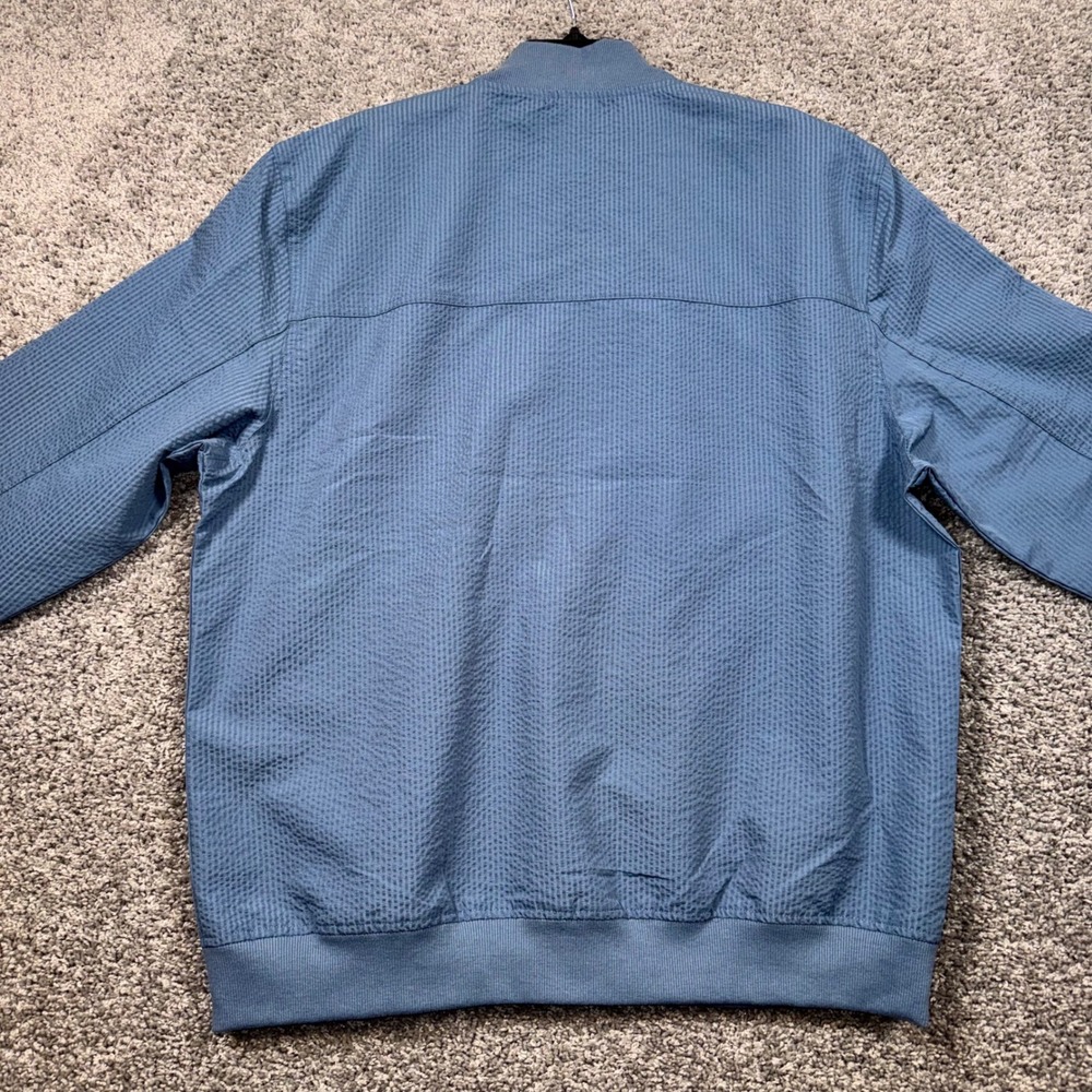 Hurley Seersucker Bomber Mens Textured Full Zip Jacket Hypnotic Blue Large NEW - Picture 6 of 8